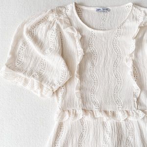 Zara Cottage Core Midi Dress
